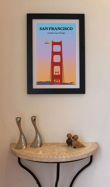 Seaplane over Golden Gate Bridge