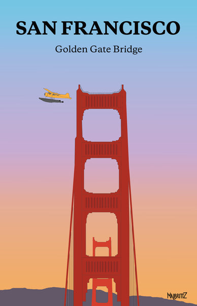 Seaplane over Golden Gate Bridge