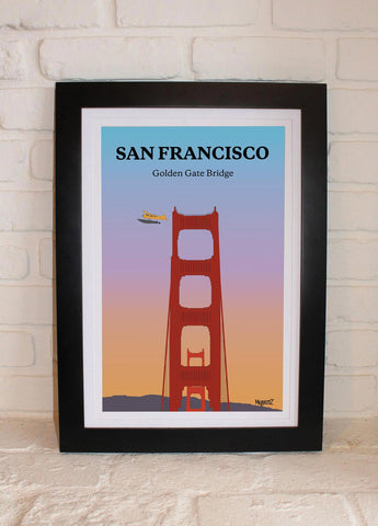 Seaplane over Golden Gate Bridge