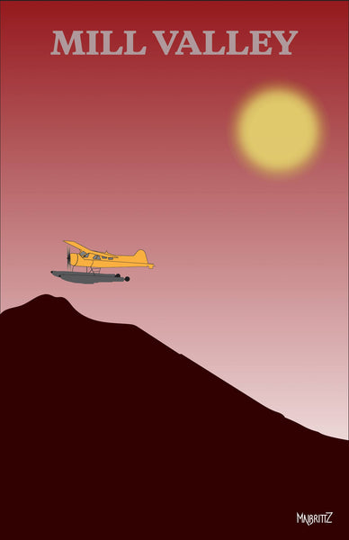 Seaplane over Mt Tamalpais, Red