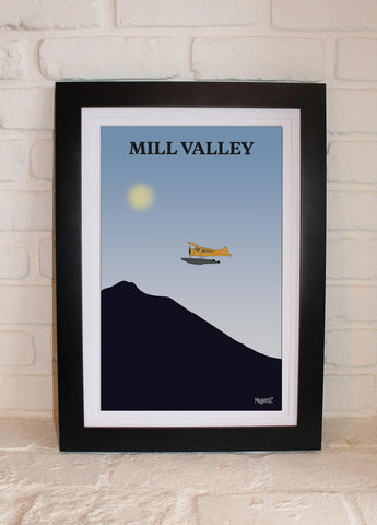 Seaplane over Mt Tamalpais, Blue